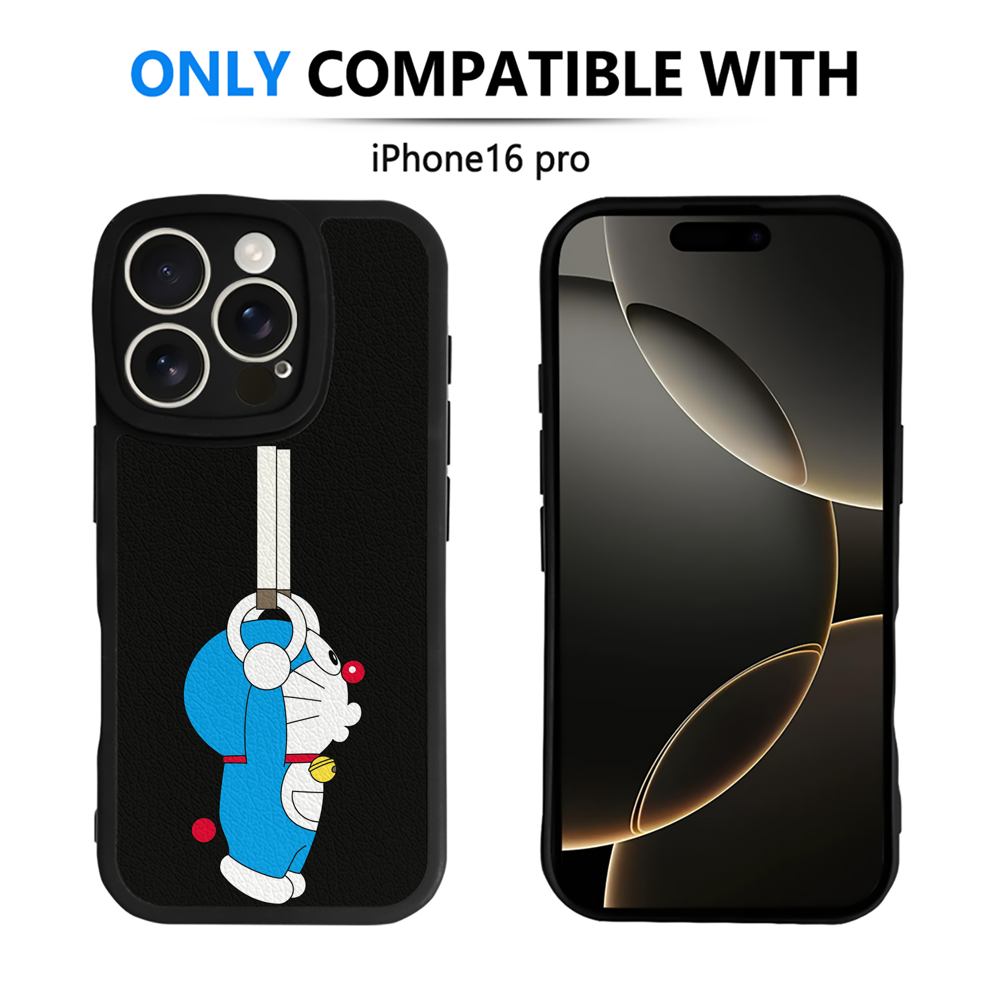 （画像用） ドラえもん Doraemon 【iPhone 16シリーズ対応】シリコンスマホケース（レザー調） 材質：シリコン